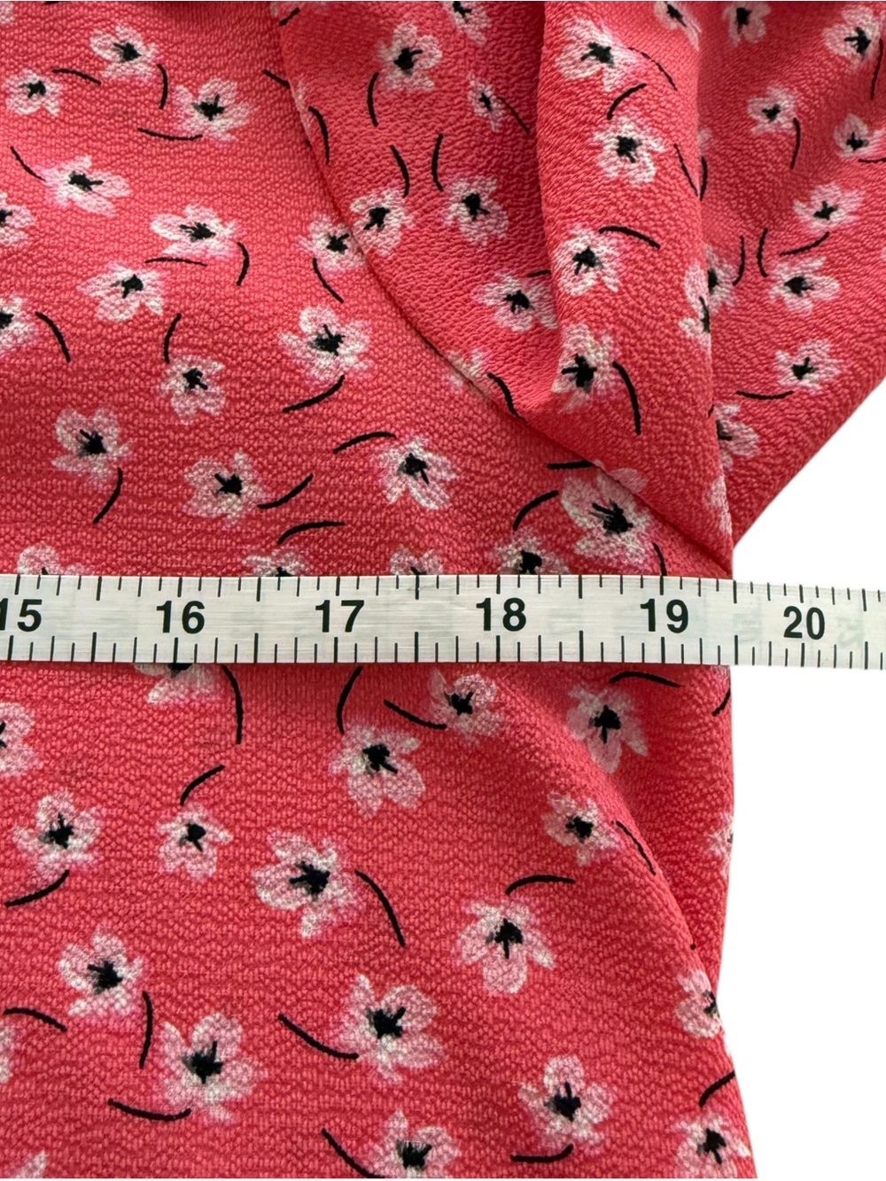 CeCe Coral Floral Ruffle Neck Blouse Tie Front Elbow Sleeve Blouse - Picture 5 of 9